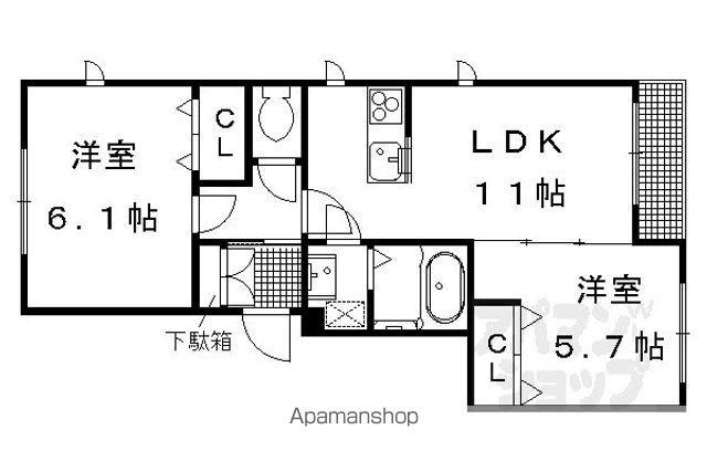 SHINING TERRACE 西賀茂(2LDK/1階)の間取り写真