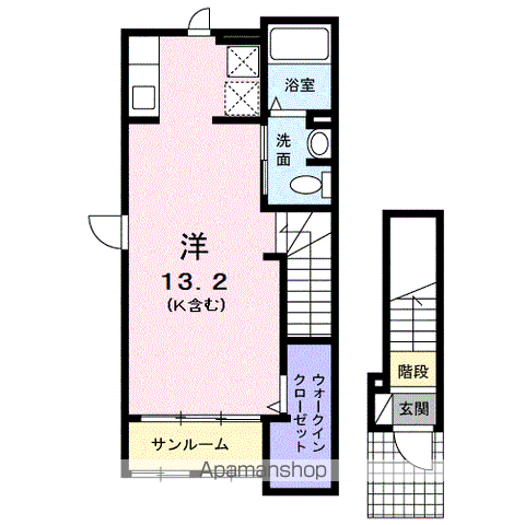 デサフィナード(ワンルーム/2階)の間取り写真