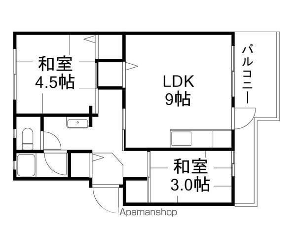 辻ハイツ(2DK/3階)の間取り写真