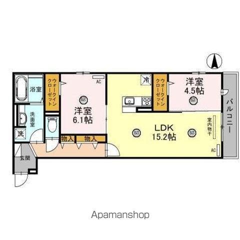FUTAWA美章園(2LDK/2階)の間取り写真