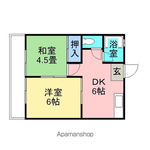 チヨダハイツ(2DK/2階)の間取り写真