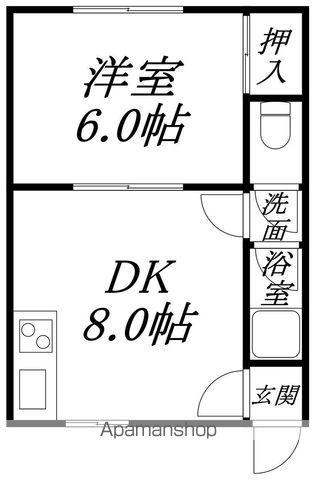 亀田タウンハイツ(1DK/1階)の間取り写真