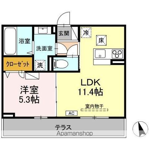 スカイハイ天神町(1LDK/1階)の間取り写真