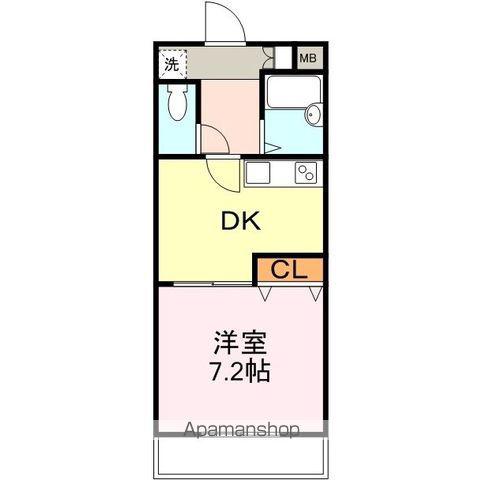アネスティー健B(1DK/2階)の間取り写真
