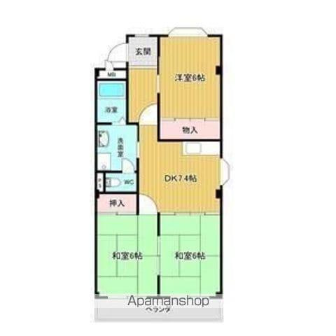 ベルシェ幸(3DK/2階)の間取り写真