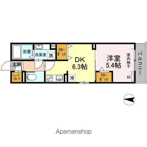 ボヌール御器所(1DK/3階)の間取り写真