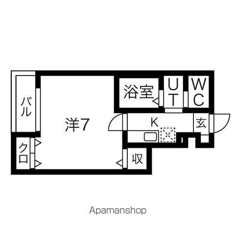 リベルタ角五郎(1K/1階)の間取り写真