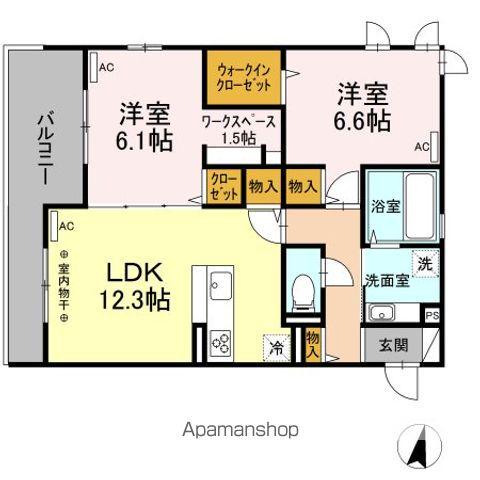 エクレール(2LDK/2階)の間取り写真