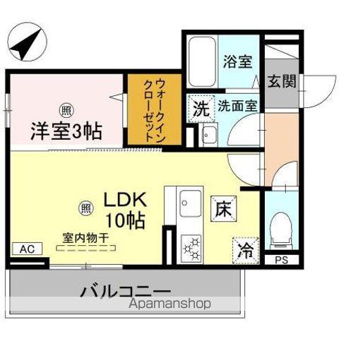 DーROOM 後三条(1LDK/1階)の間取り写真