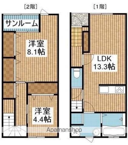 アパラルB棟(2LDK)の間取り写真