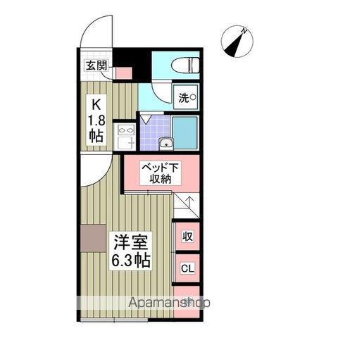 パレスカーマ(1K/1階)の間取り写真