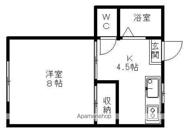 クボタハウス(1K/1階)の間取り写真