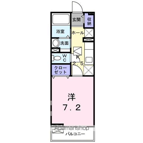 和歌山線 岩出駅 バス乗車時間:15分 安上停バス停で下車 徒歩7分 2階建 築18年(1K/1階)の間取り写真
