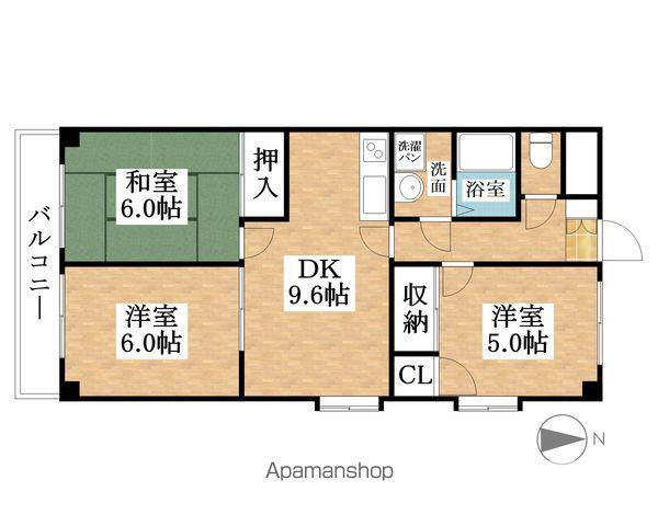 グレイシー高雄(3DK/2階)の間取り写真