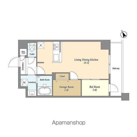 アルファコート曳舟2(1SLDK/4階)の間取り写真