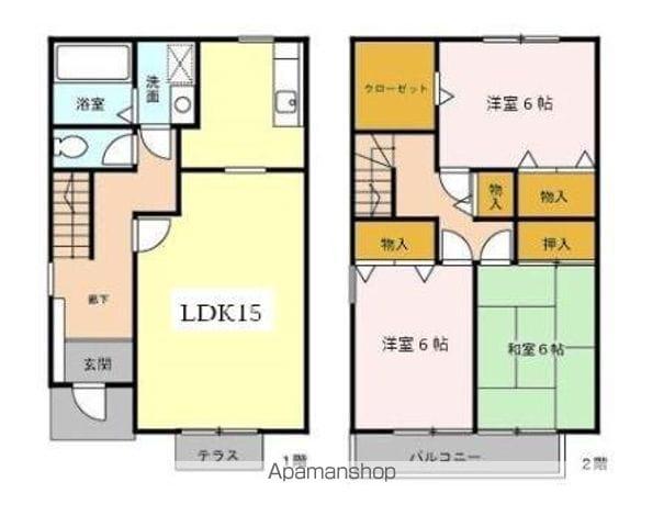 ロイヤルガーデン壱七番館(3LDK/2階)の間取り写真