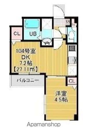 ソル ド レーヴ アッシュ(1DK/1階)の間取り写真