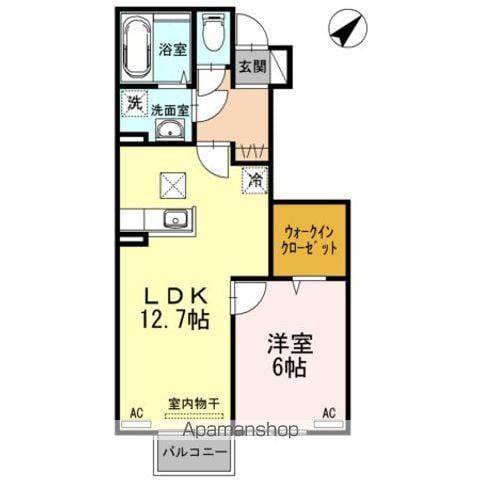 白新線 新発田駅 バス乗車時間:27分 宮下バス停バス停で下車 徒歩3分 2階建 築12年(1LDK/1階)の間取り写真