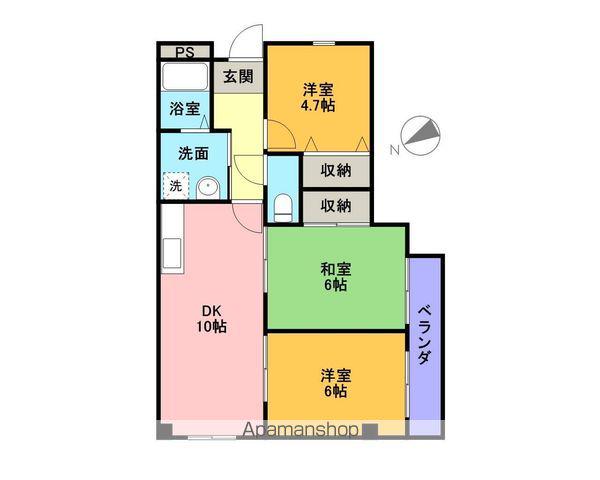 グランドハイムしひぐち(3DK/1階)の間取り写真