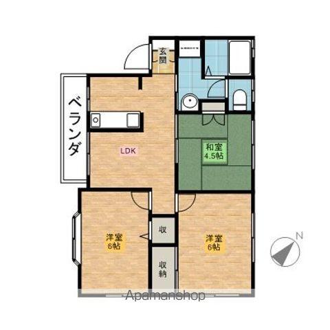 ウィンドミル波崎弐番館(3DK/1階)の間取り写真