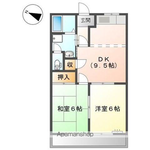 メゾンブランシュ(2LDK/2階)の間取り写真