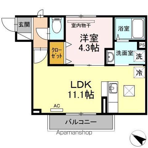 グランドハイツII(1LDK/1階)の間取り写真