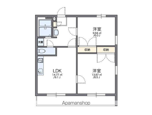 レオパレスGREEN・VIEW(2DK/2階)の間取り写真