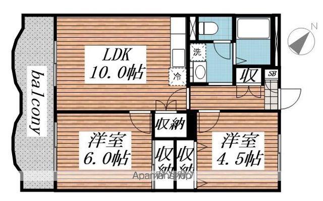 モナミヴィレッジ富里(2LDK/1階)の間取り写真