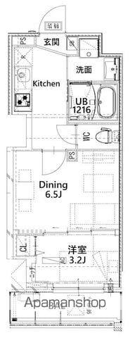 フロンティアレジデンス板橋(1DK/5階)の間取り写真