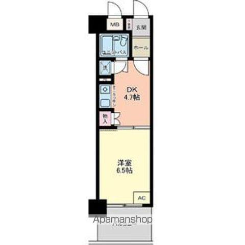 ダイアパレス大手町第Ⅲ(1K/2階)の間取り写真