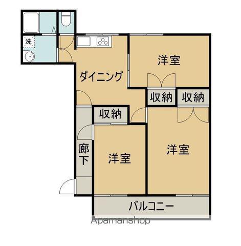 コスモスクエア善通寺(3DK/1階)の間取り写真