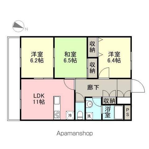 ベロウ・アビターレA(3LDK/1階)の間取り写真