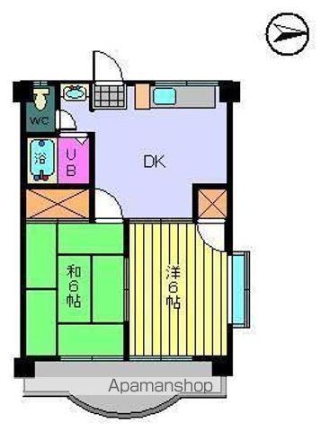 KYフラット(2DK/3階)の間取り写真