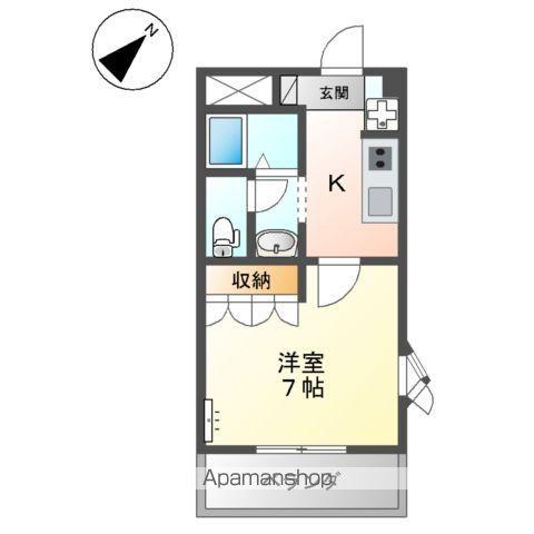 グリーンヒルズⅡ(1K/2階)の間取り写真