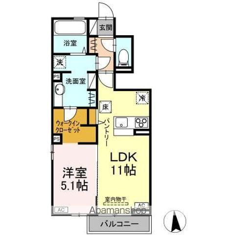 セレスティア鳴神(1LDK/1階)の間取り写真