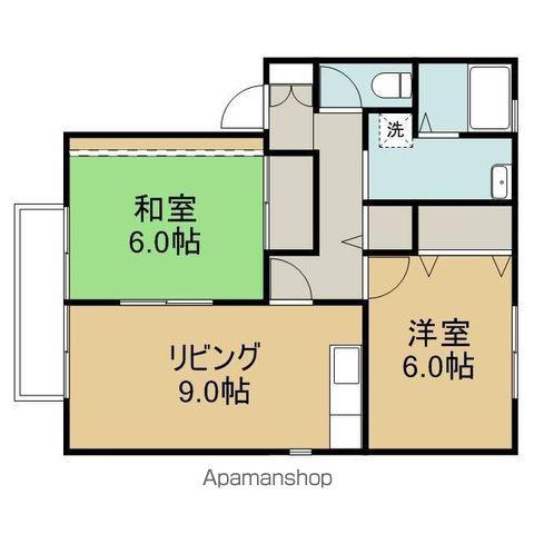 アンリキャトルB(2LDK/2階)の間取り写真