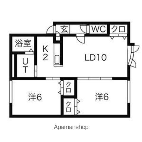 インペリアルコート発寒(2LDK/2階)の間取り写真