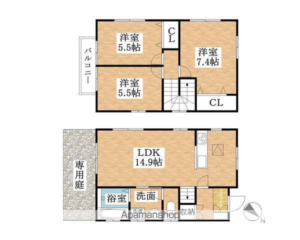 名鉄犬山線 下小田井駅 徒歩4分 2階建 築11年(3LDK)の間取り写真