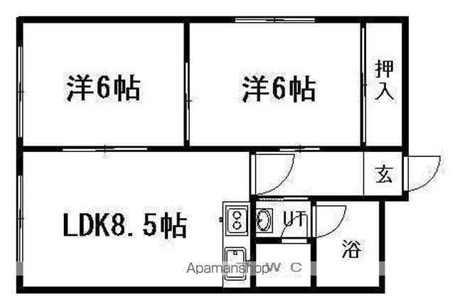 広和ハイツ第7(2DK/3階)の間取り写真