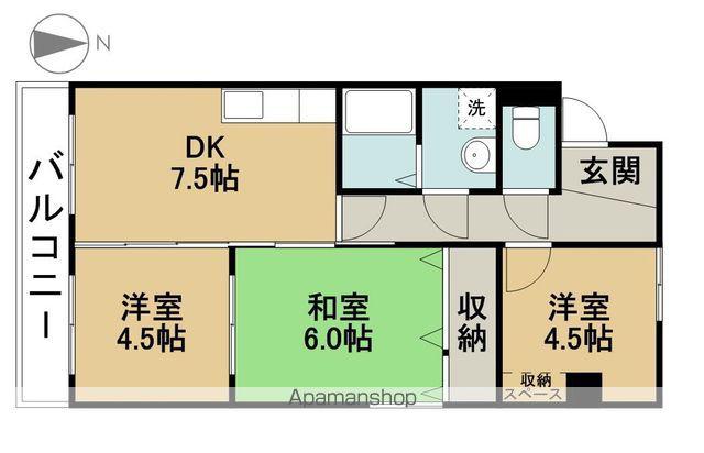 ハイホーム長良(3DK/4階)の間取り写真