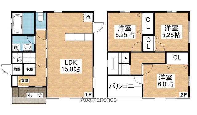 白新線 大形駅 徒歩22分 2階建 築16年(3LDK)の間取り写真