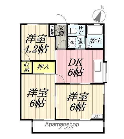 福田第1コーポ(3DK/1階)の間取り写真