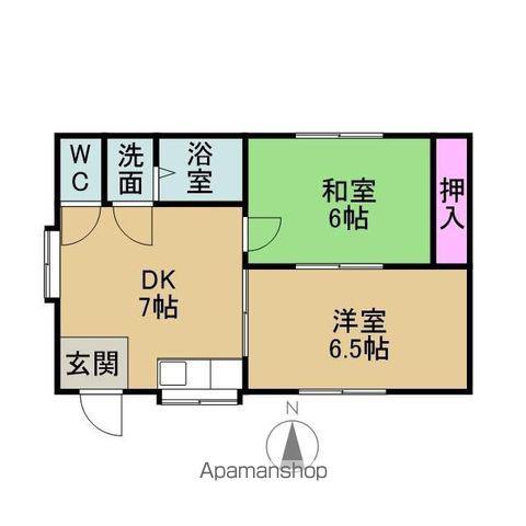大安ハイツ(2DK/1階)の間取り写真