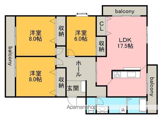 レジデンス八王寺(3LDK/2階)の間取り写真
