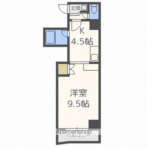 αNEXT北15条(1K/11階)の間取り写真