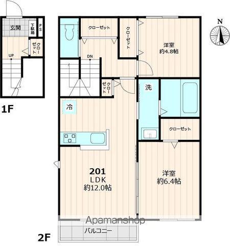 エレガンスプラスⅢ(2LDK/2階)の間取り写真
