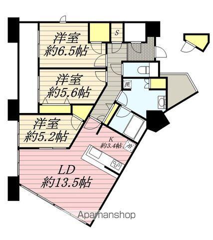 アイタワー(3LDK/35階)の間取り写真