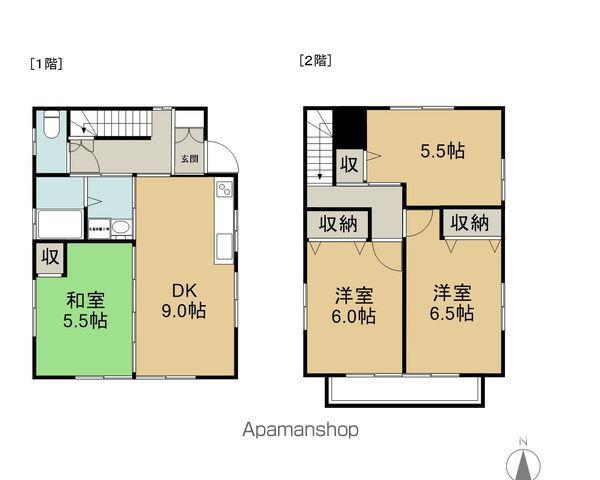 長野電鉄長野線 朝陽駅 徒歩12分 2階建 築26年(3SDK)の間取り写真