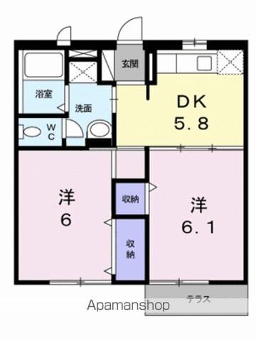 エルディム小栗(2DK/1階)の間取り写真