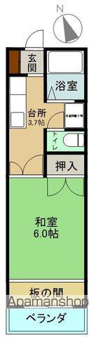 砂屋戸ハイツ(1K/2階)の間取り写真